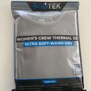 BODTEK WOMEN’S CREW THERMAL SET ULTRA SOFT-WARM DRY GREY SIZE LARGE